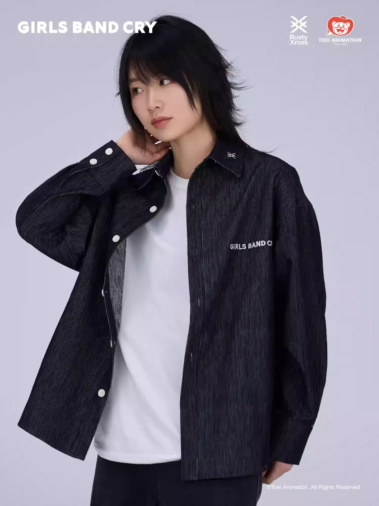 GIRLS BAND CRY - Black Long Sleeve Printed Shirt RustyHermit - Image 2