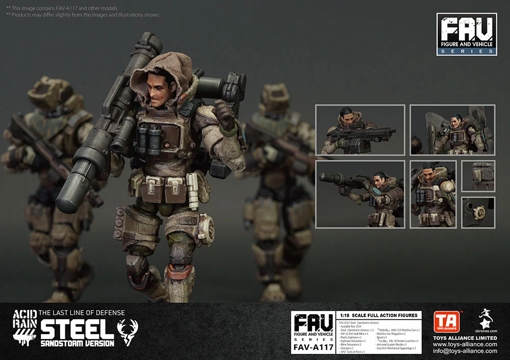 [Pre-order] Acid Rain World - FAV-A117 Steel (Sandstorm Version) 1/18 Scale Action Figure Toys Alliance Limited - Image 6