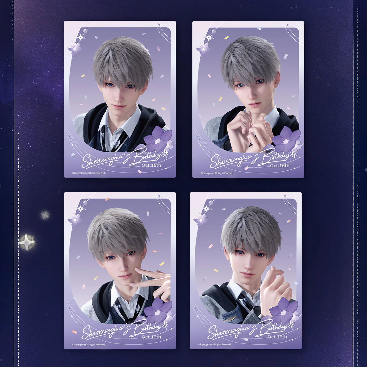 [Pre-order] Love and Deepspace - Xavier 2025 Birthday Between Stars Series Polaroid Set InFold Games - Image 2