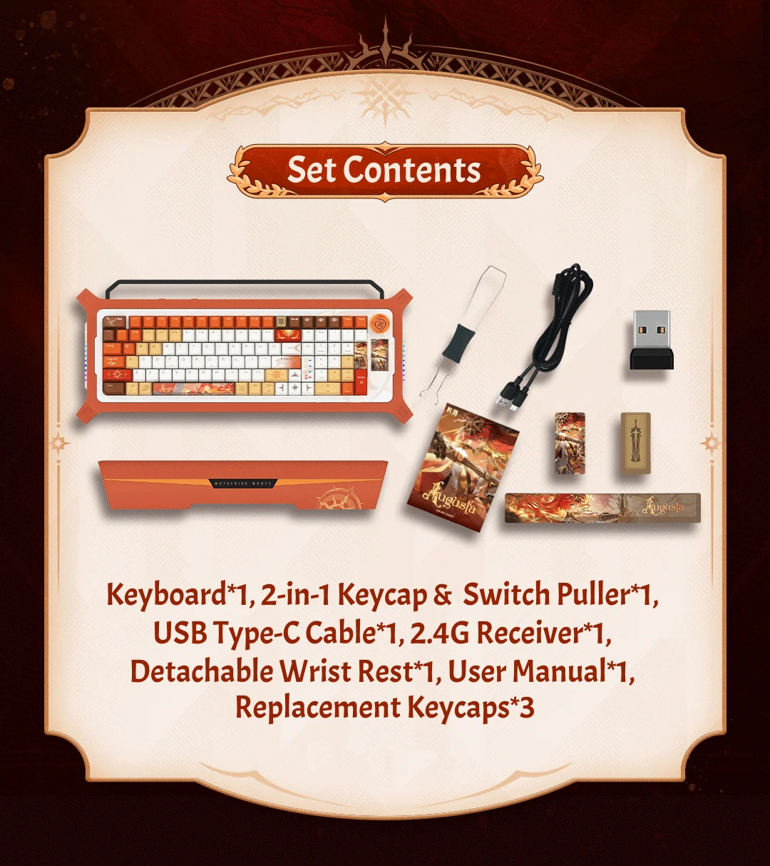 [Pre-order] Wuthering Waves - Augusta The Blazing Bearer Mechanical Keyboard KURO GAMES - Image 6