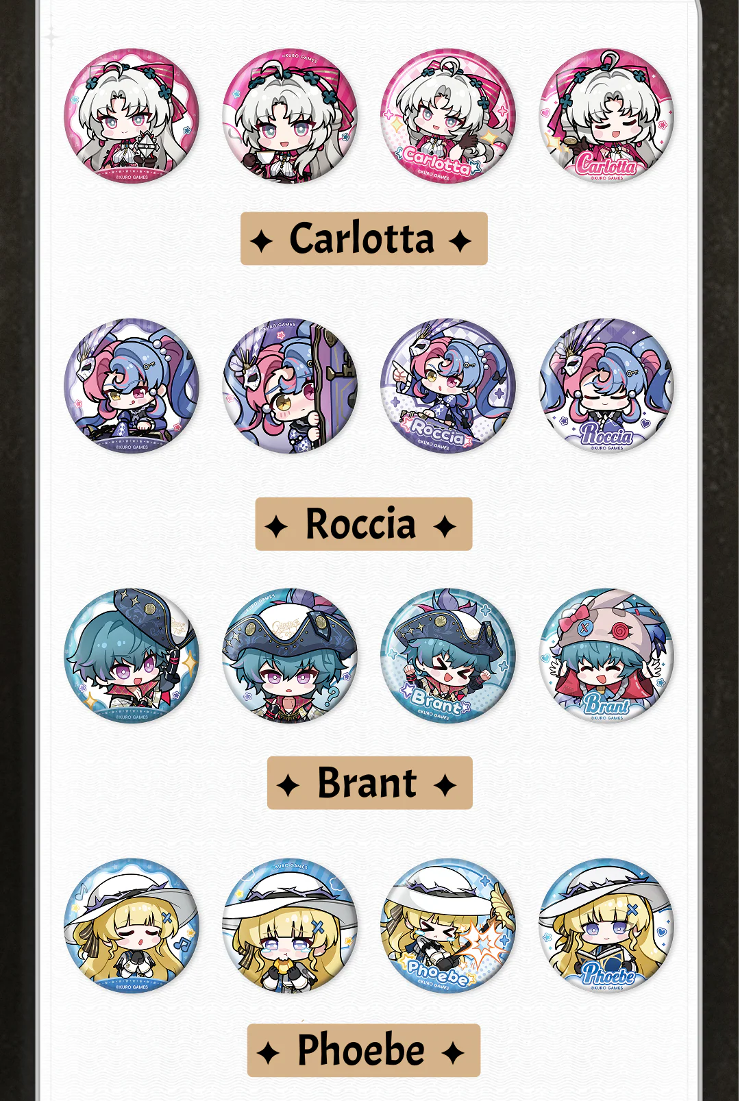 [Pre-order] Wuthering Waves - Sticker Series Mini Badge Set KURO GAMES - Image 2